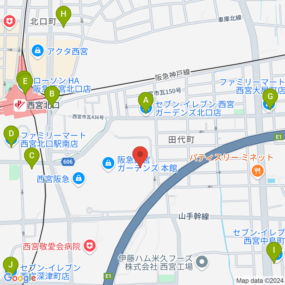 TOHOシネマズ西宮OS周辺のコンビニエンスストア一覧地図