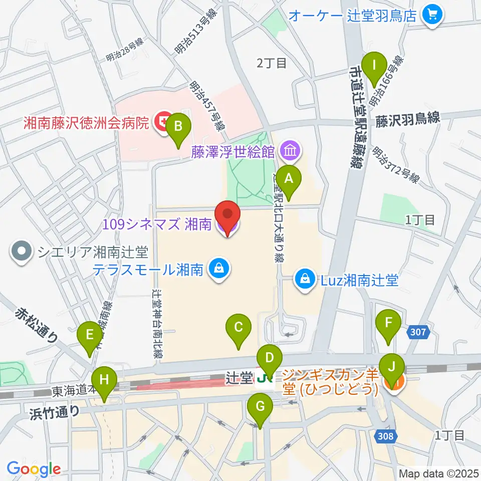 109シネマズ湘南周辺のコンビニエンスストア一覧地図