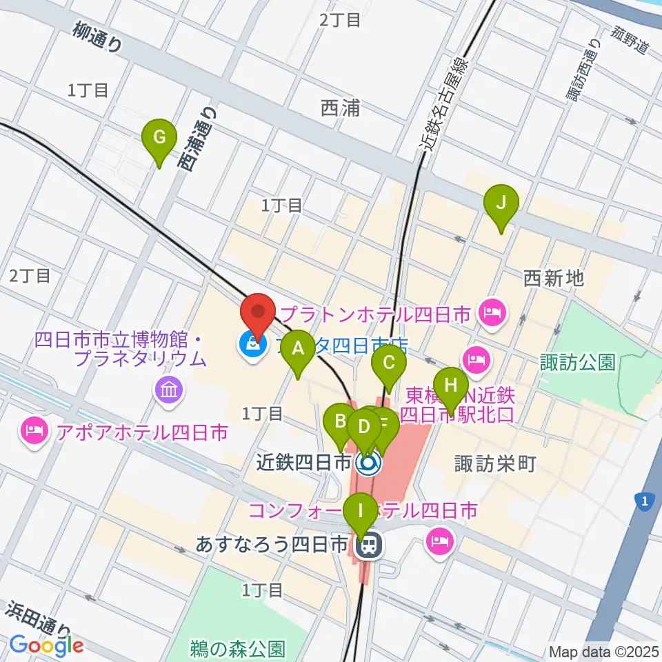 109シネマズ四日市周辺のコンビニエンスストア一覧地図