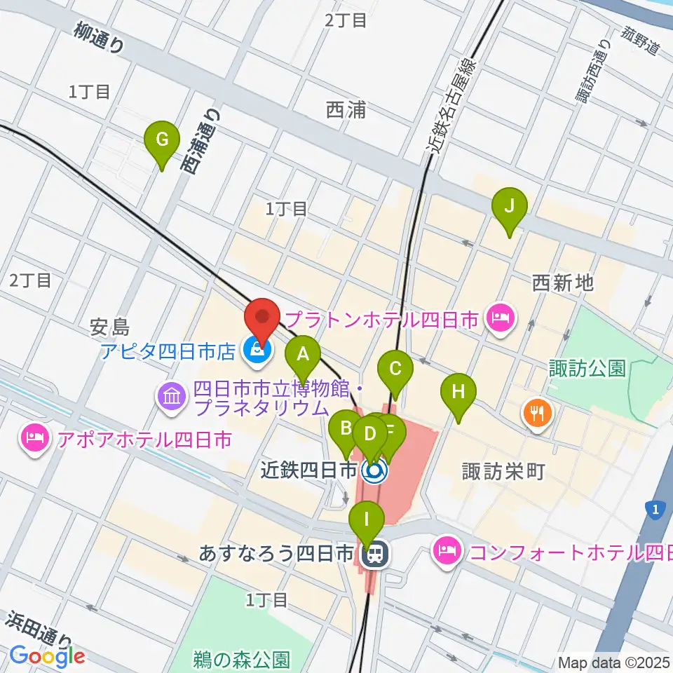 109シネマズ四日市周辺のコンビニエンスストア一覧地図