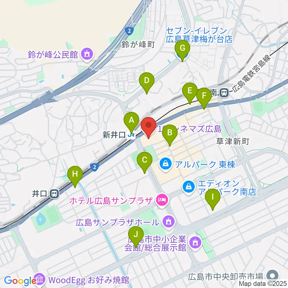 109シネマズ広島周辺のコンビニエンスストア一覧地図