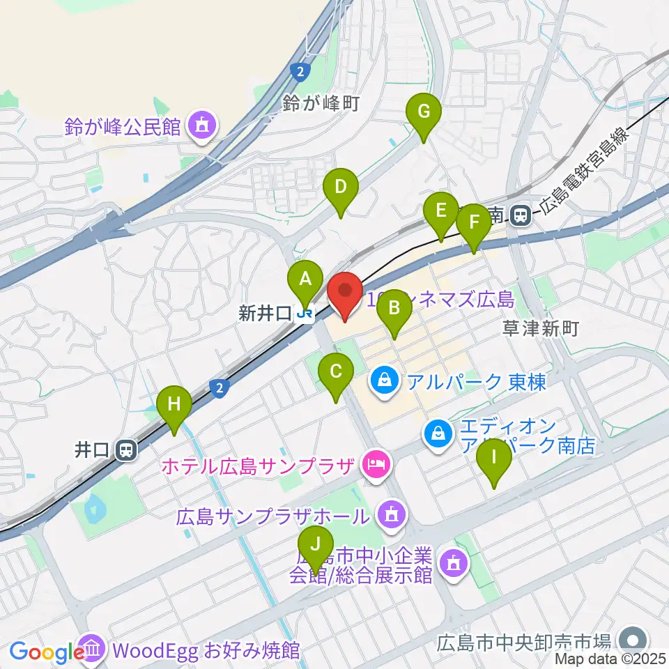 109シネマズ広島周辺のコンビニエンスストア一覧地図