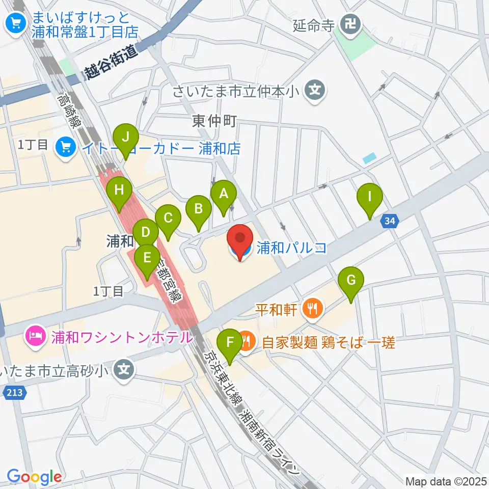 ユナイテッド・シネマ浦和周辺のコンビニエンスストア一覧地図