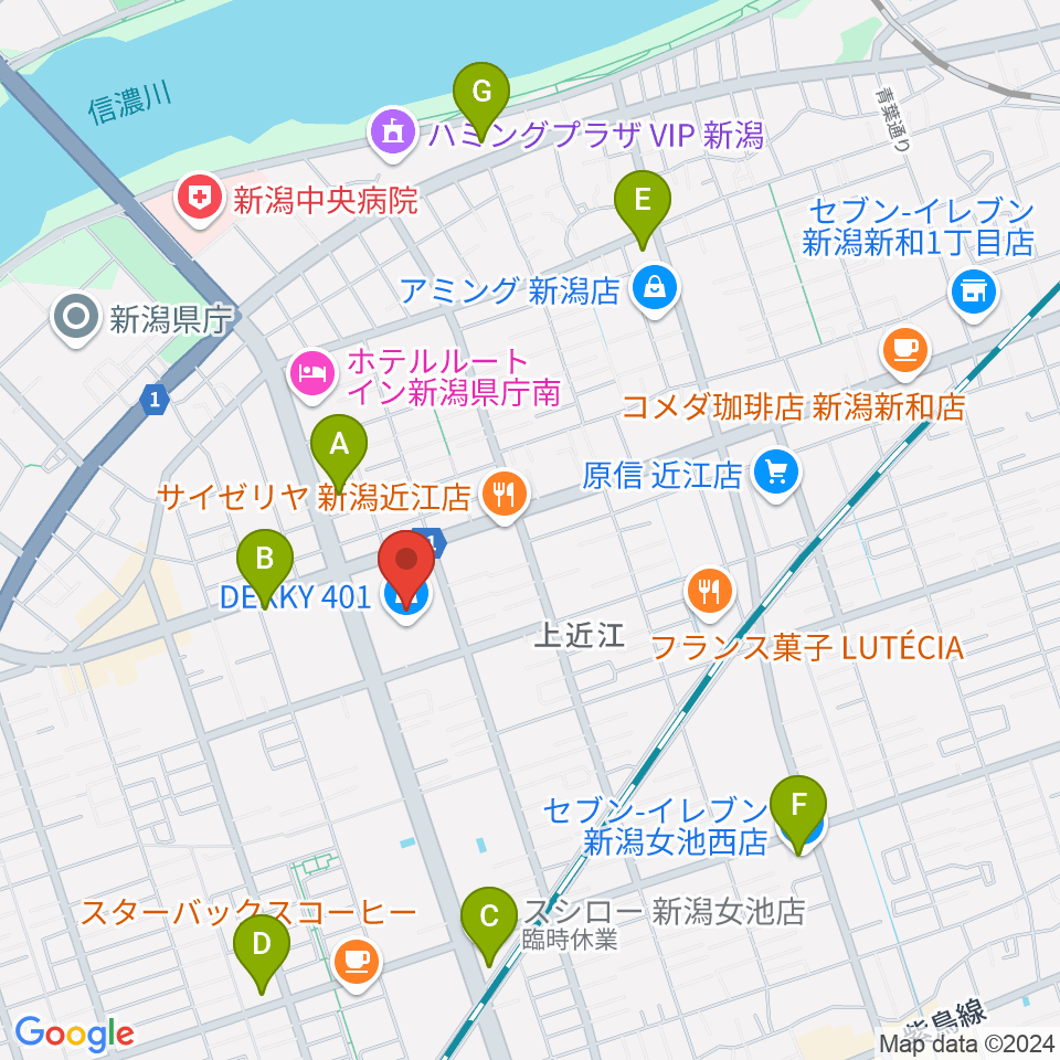 ユナイテッド・シネマ新潟周辺のコンビニエンスストア一覧地図