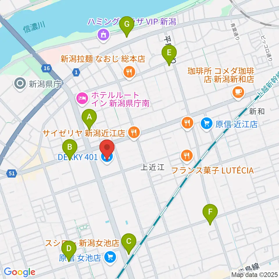 ユナイテッド・シネマ新潟周辺のコンビニエンスストア一覧地図
