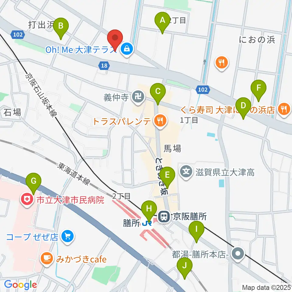ユナイテッド・シネマ大津周辺のコンビニエンスストア一覧地図