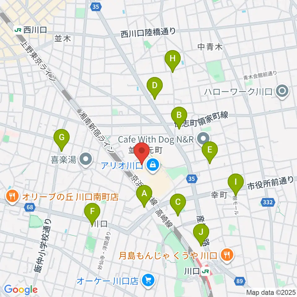 MOVIX川口周辺のコンビニエンスストア一覧地図