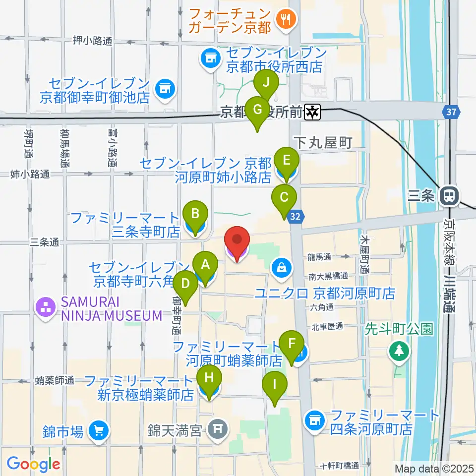 MOVIX京都周辺のコンビニエンスストア一覧地図
