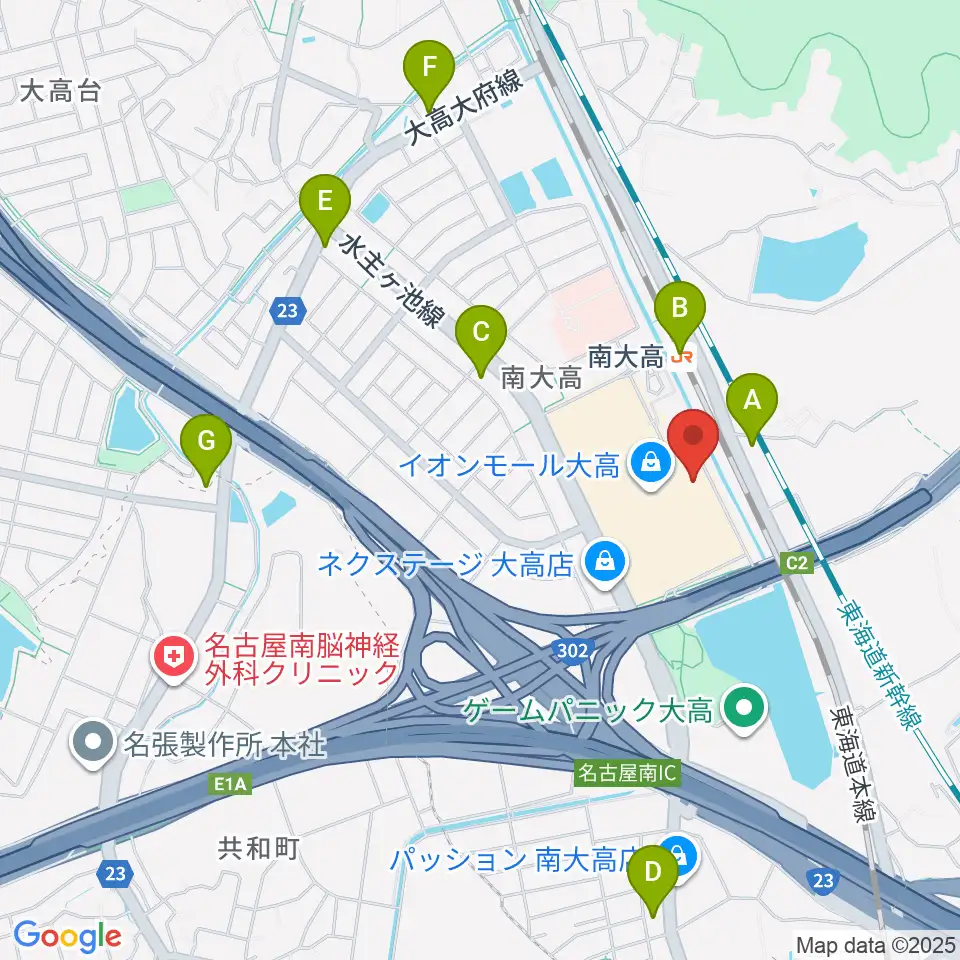イオンシネマ大高周辺のコンビニエンスストア一覧地図