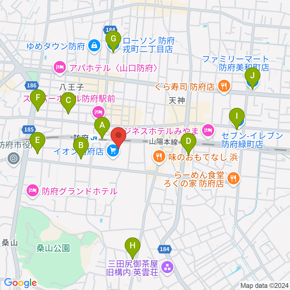 イオンシネマ防府周辺のコンビニエンスストア一覧地図