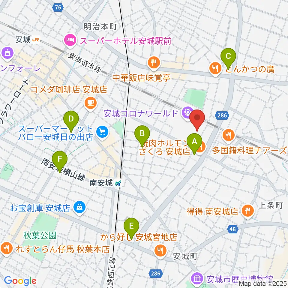 シネマワールド安城周辺のコンビニエンスストア一覧地図