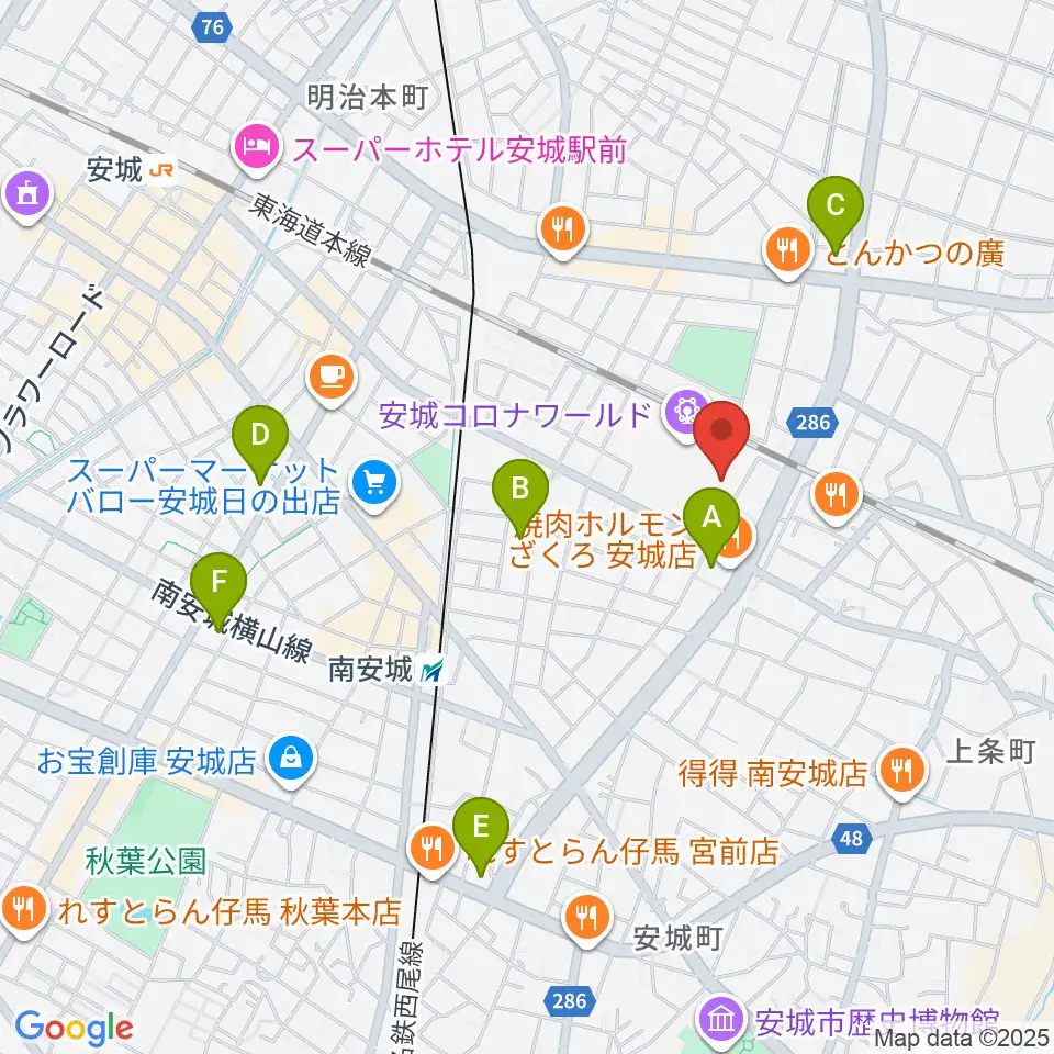 シネマワールド安城周辺のコンビニエンスストア一覧地図