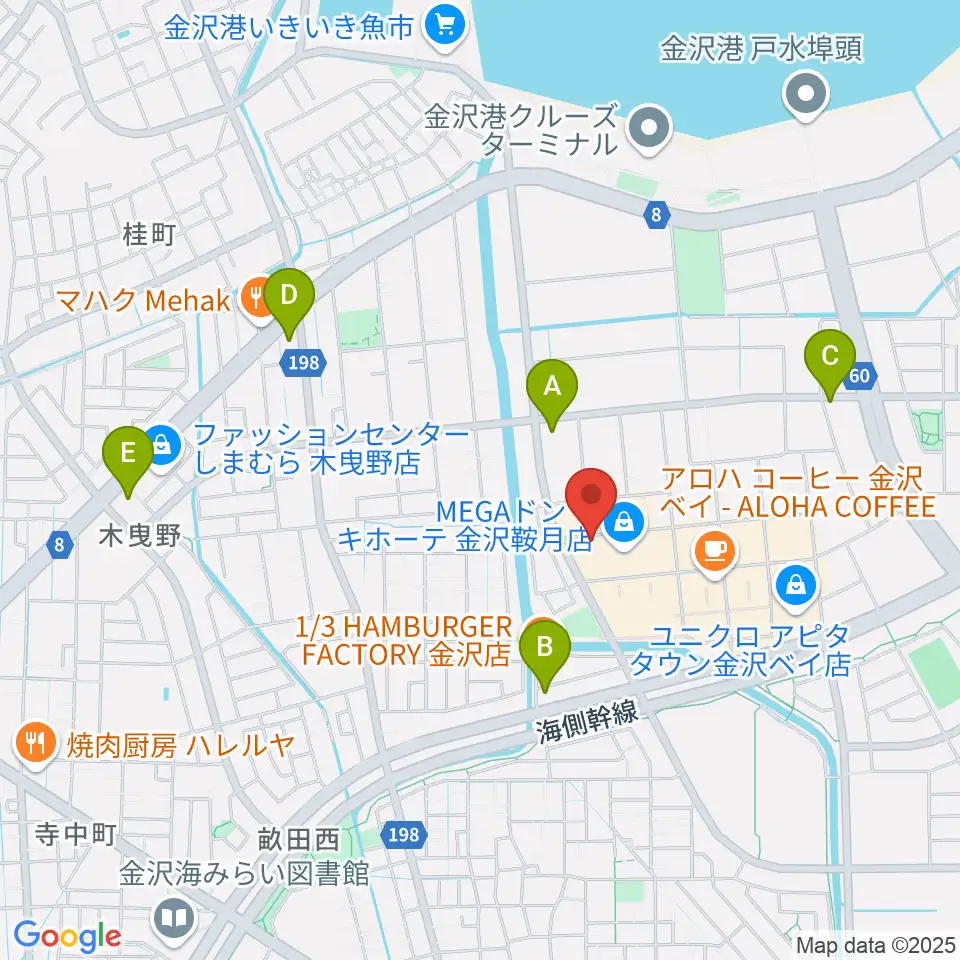 シネマワールド金沢周辺のコンビニエンスストア一覧地図