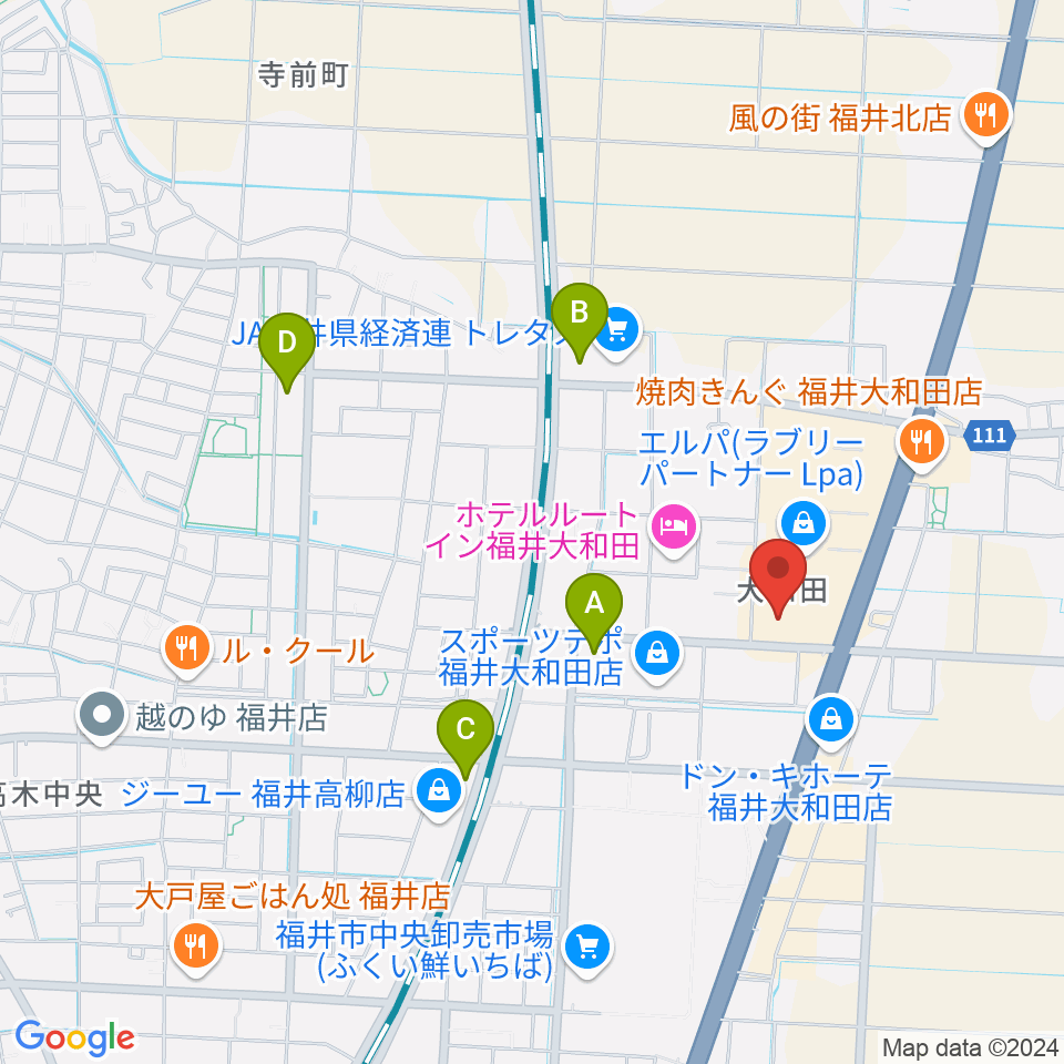 シネマワールド福井周辺のコンビニエンスストア一覧地図