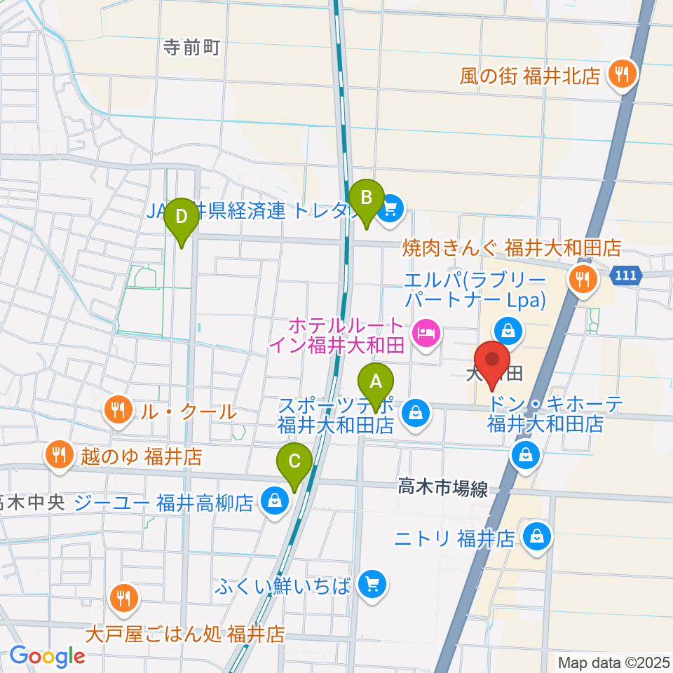 シネマワールド福井周辺のコンビニエンスストア一覧地図