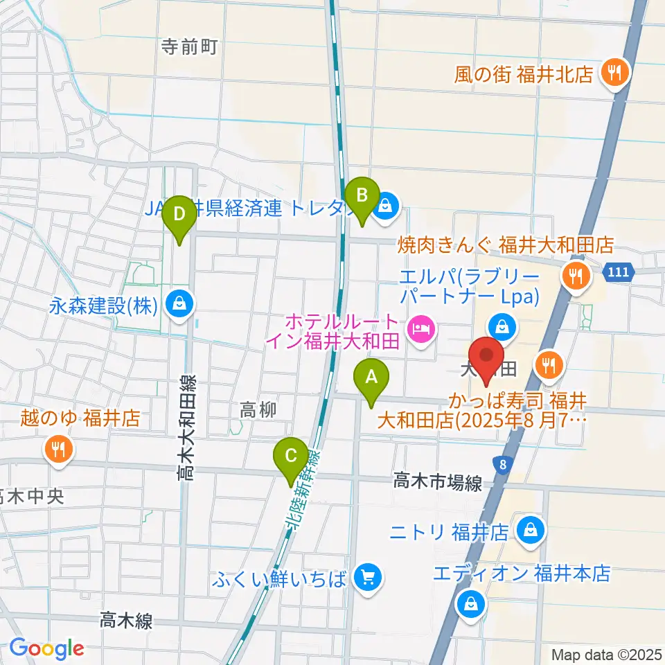 シネマワールド福井周辺のコンビニエンスストア一覧地図