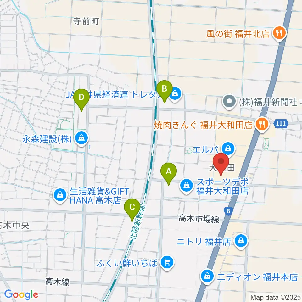 シネマワールド福井周辺のコンビニエンスストア一覧地図