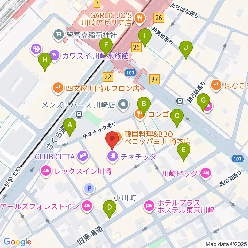 チネチッタ周辺のコンビニエンスストア一覧地図
