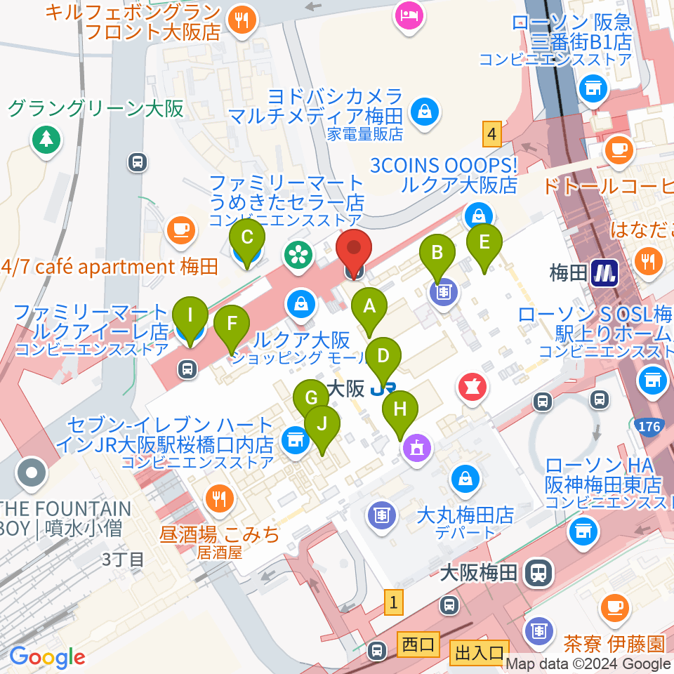 大阪ステーションシティシネマ周辺のコンビニエンスストア一覧地図