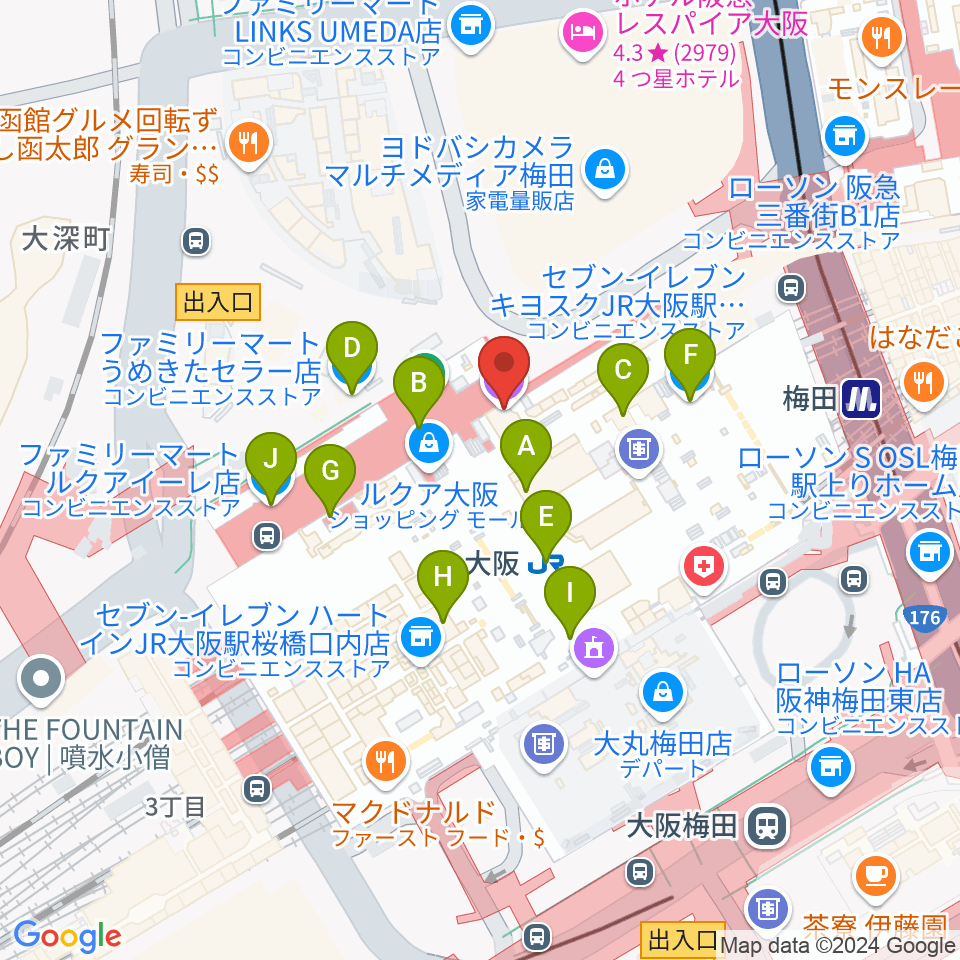 大阪ステーションシティシネマ周辺のコンビニエンスストア一覧地図