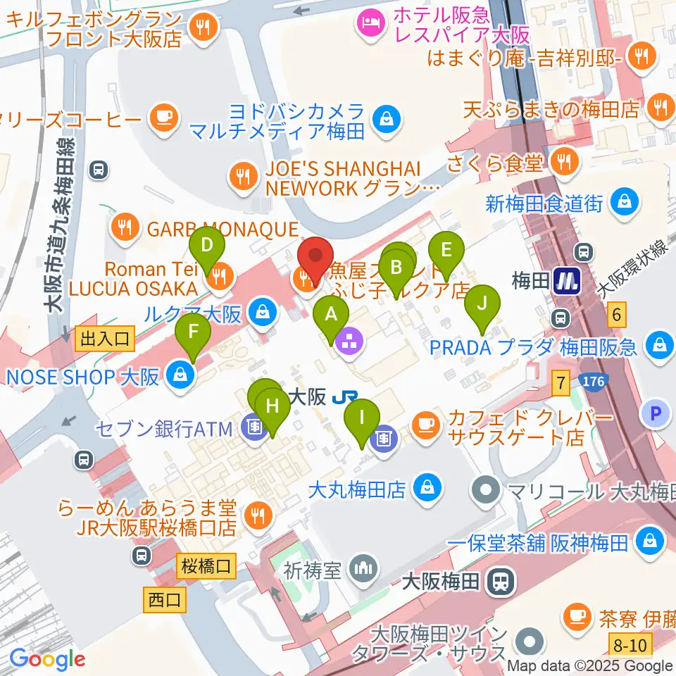 大阪ステーションシティシネマ周辺のコンビニエンスストア一覧地図