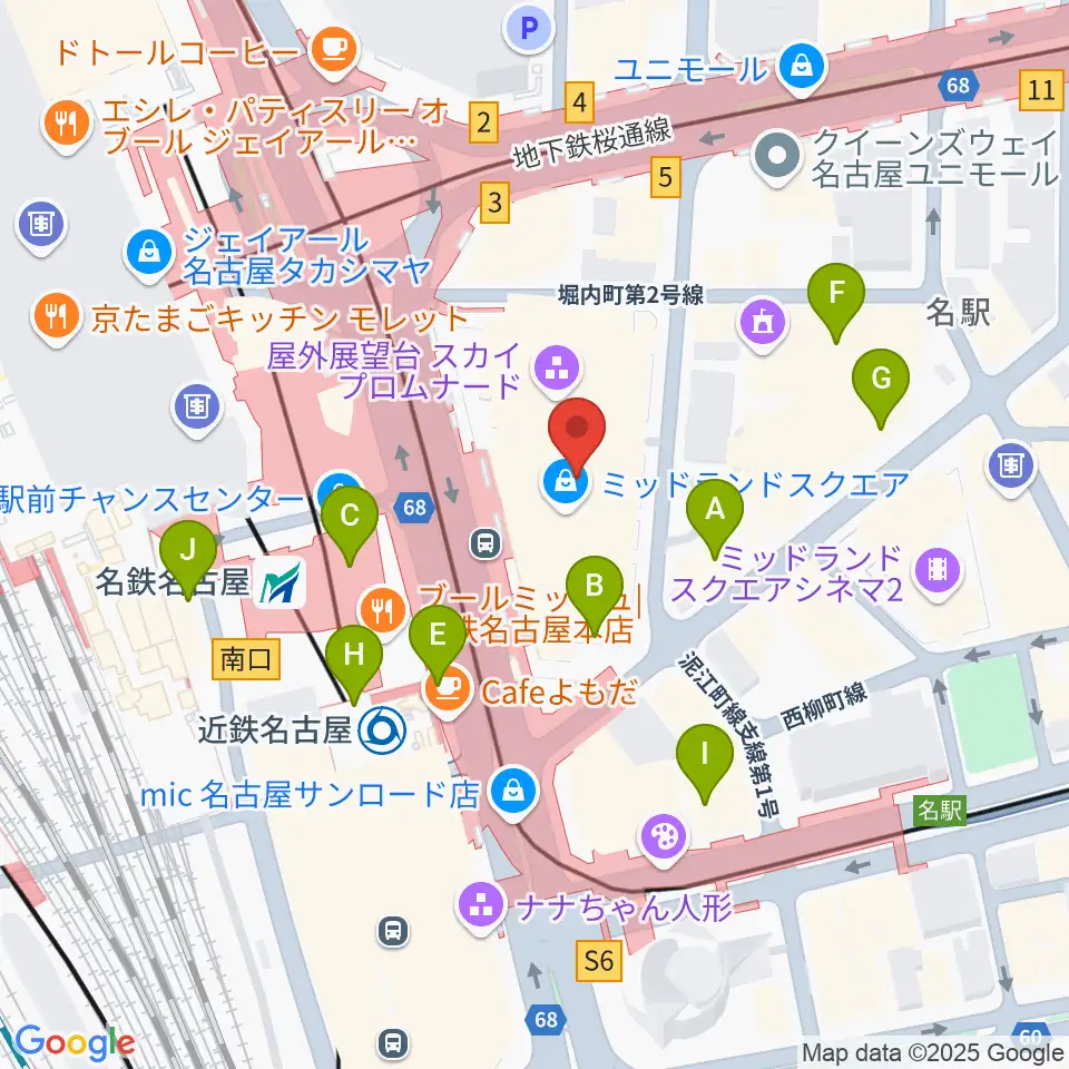 ミッドランドスクエアシネマ周辺のコンビニエンスストア一覧地図