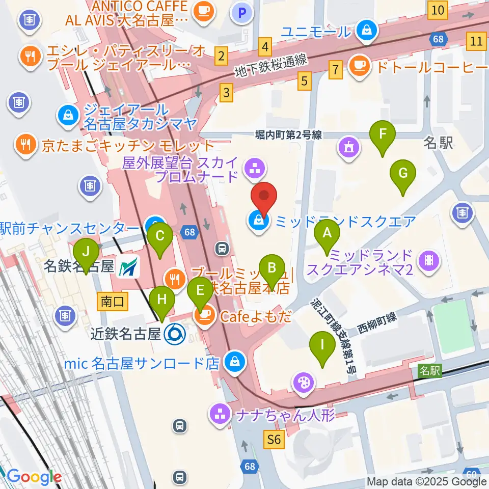 ミッドランドスクエアシネマ周辺のコンビニエンスストア一覧地図