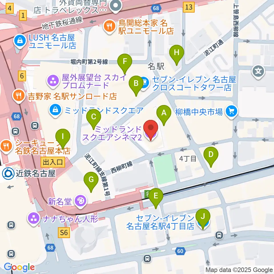 ミッドランドスクエア・シネマ2周辺のコンビニエンスストア一覧地図