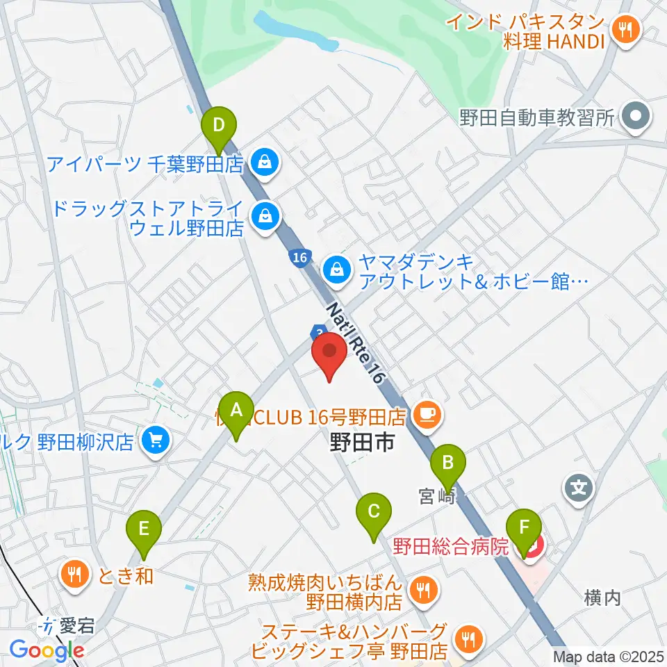 野田ガスホール周辺のコンビニエンスストア一覧地図