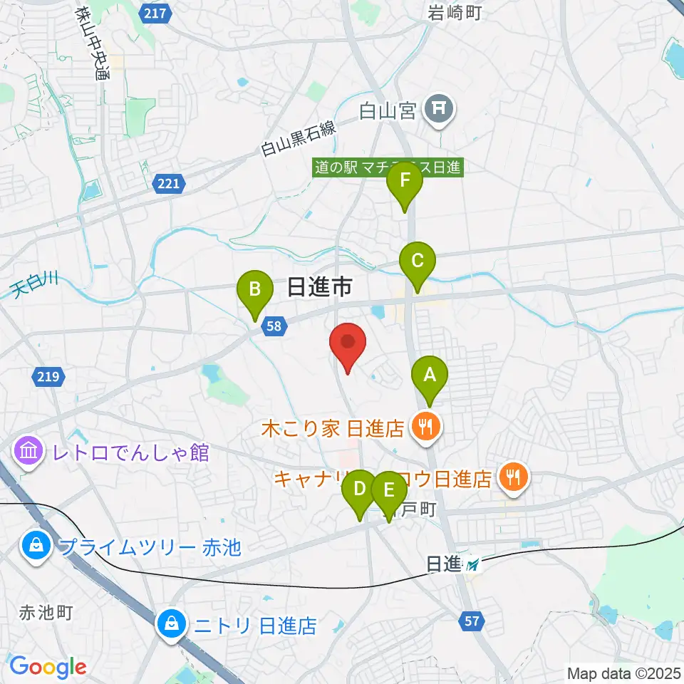 日進市民会館周辺のコンビニエンスストア一覧地図