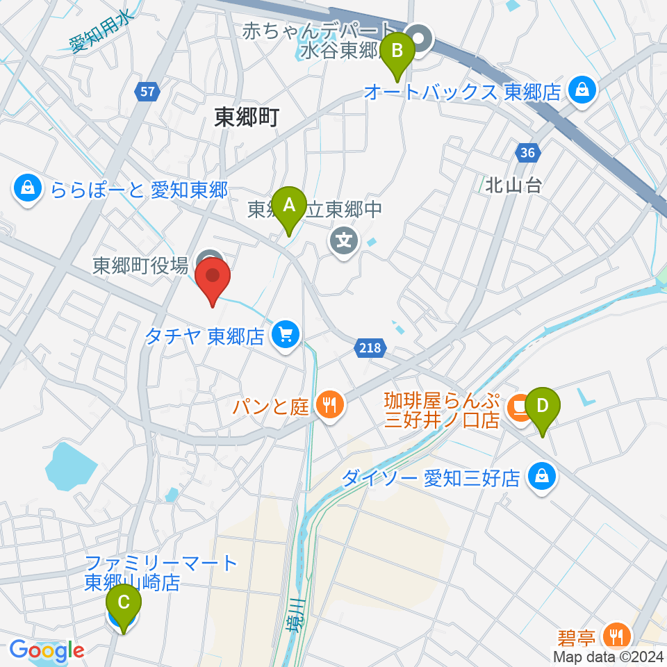 東郷町民会館周辺のコンビニエンスストア一覧地図