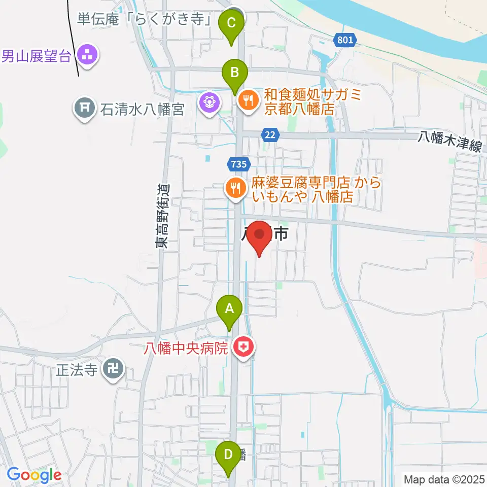 八幡市文化センター周辺のコンビニエンスストア一覧地図