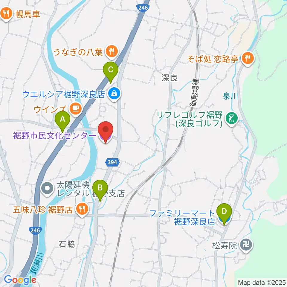 裾野市民文化センター周辺のコンビニエンスストア一覧地図