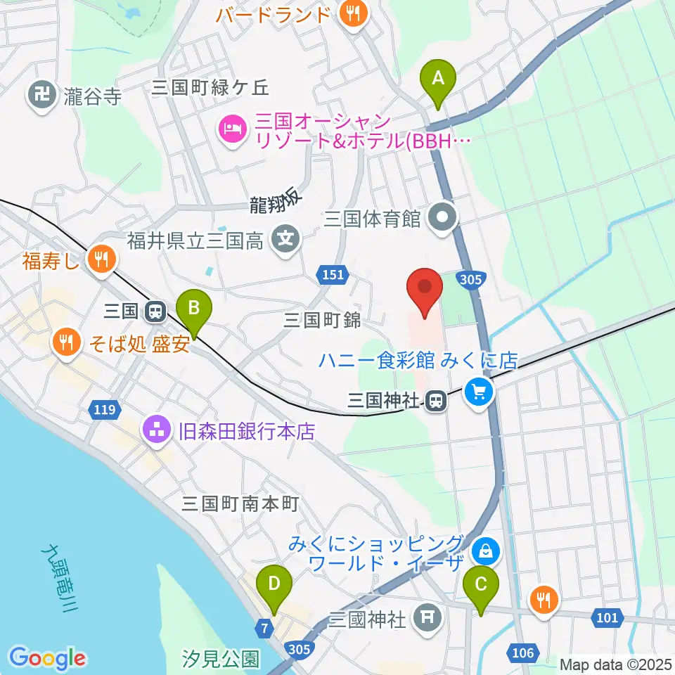 みくに未来ホール周辺のコンビニエンスストア一覧地図