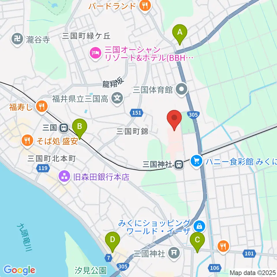 みくに未来ホール周辺のコンビニエンスストア一覧地図