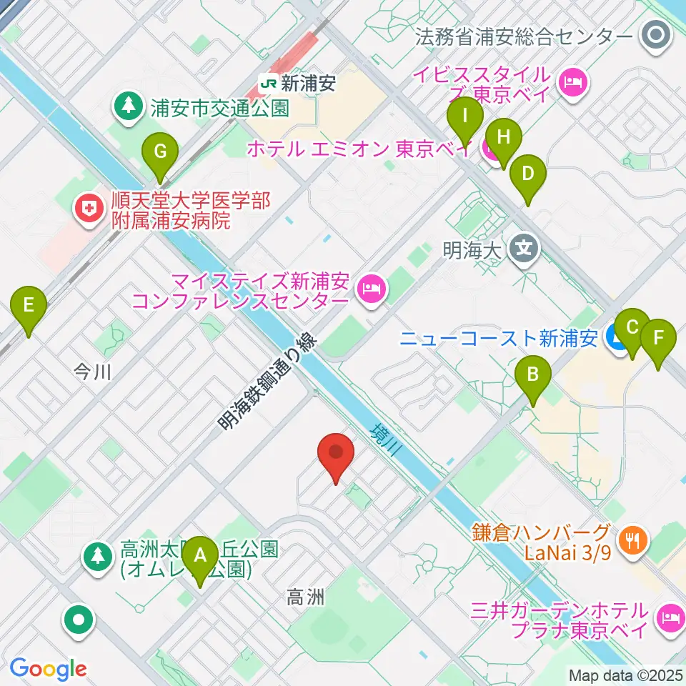 空、奏で　音楽教室周辺のコンビニエンスストア一覧地図