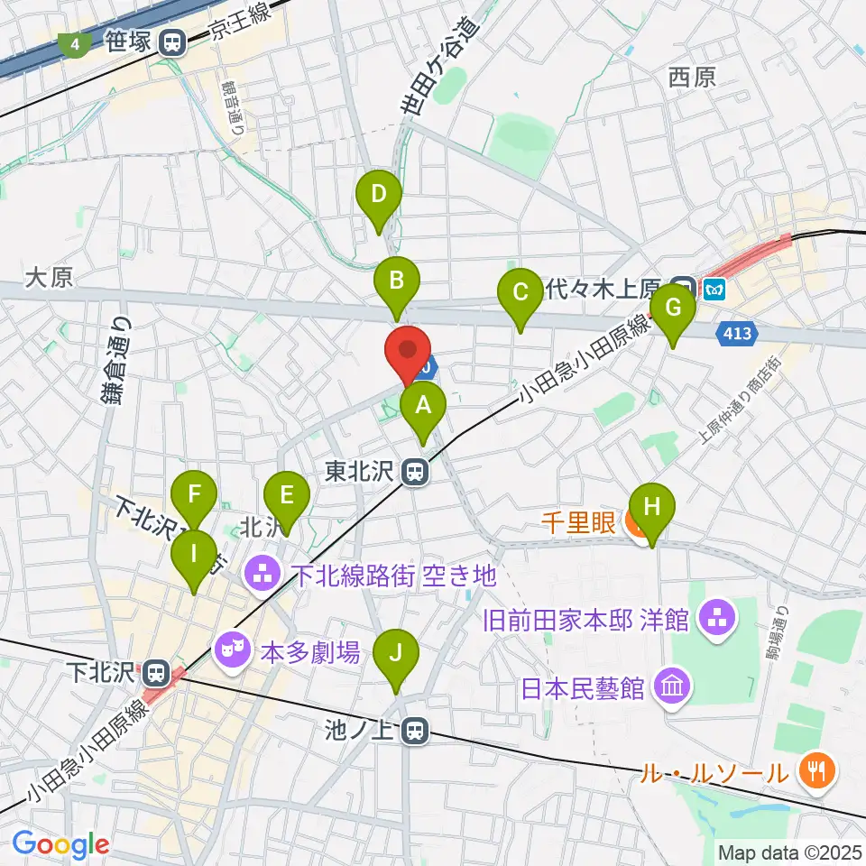 北沢三丁目スタジオ周辺のコンビニエンスストア一覧地図