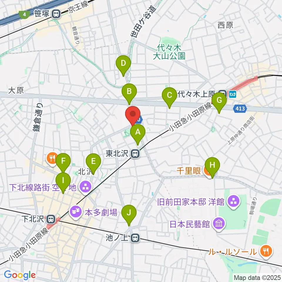 北沢三丁目スタジオ周辺のコンビニエンスストア一覧地図