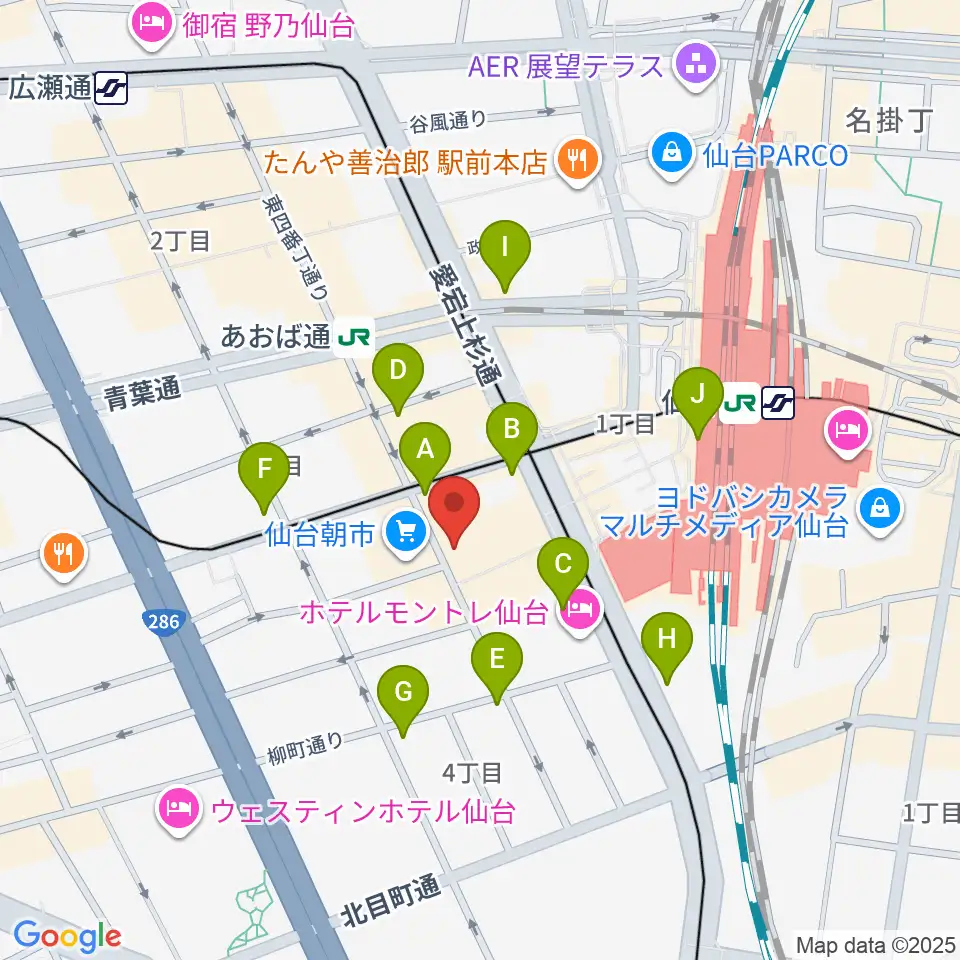 TOHOシネマズ仙台周辺のコンビニエンスストア一覧地図