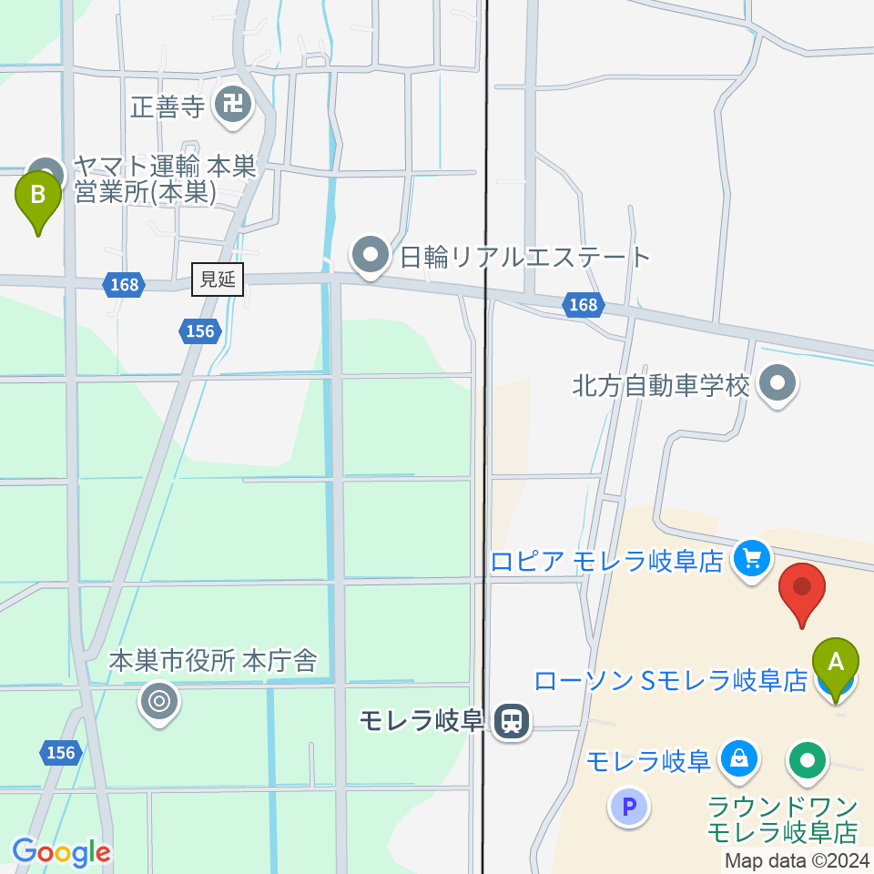 TOHOシネマズ モレラ岐阜周辺のコンビニエンスストア一覧地図