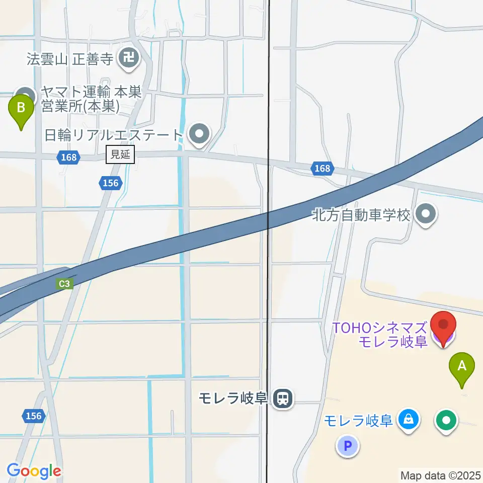 TOHOシネマズ モレラ岐阜周辺のコンビニエンスストア一覧地図