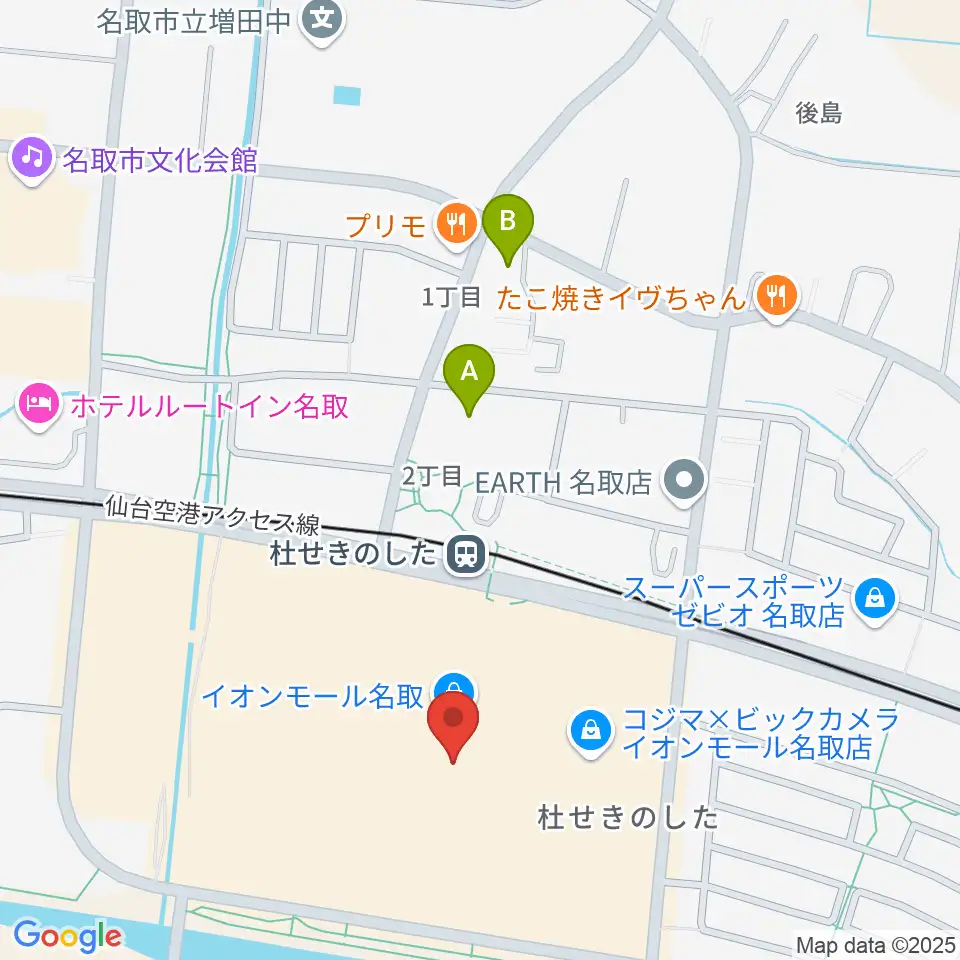 イオンシネマ名取周辺のコンビニエンスストア一覧地図