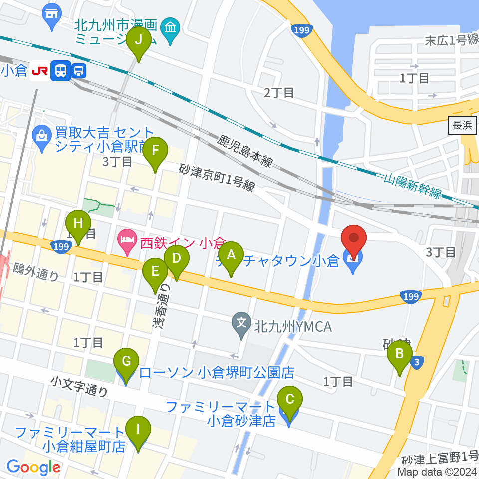 シネプレックス小倉周辺のコンビニエンスストア一覧地図