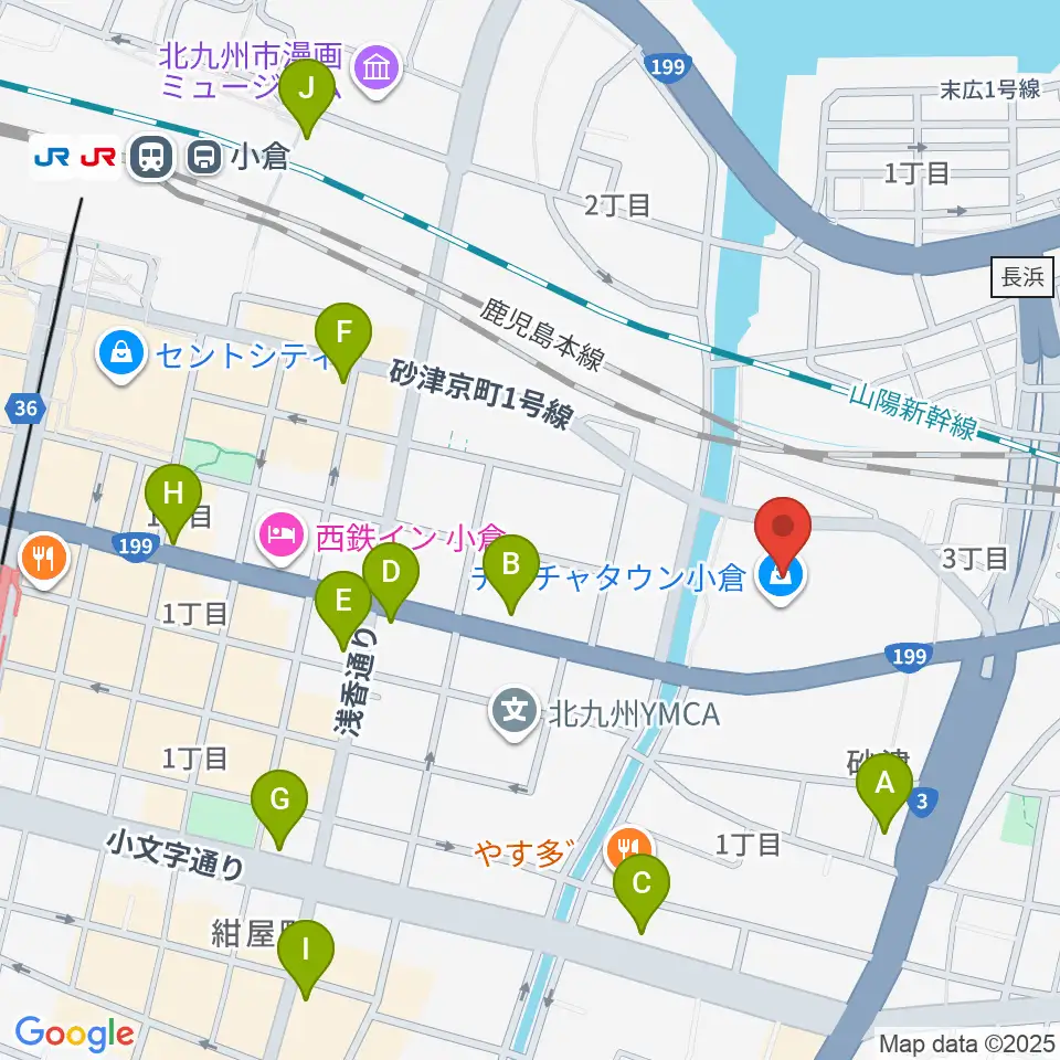 ローソン・ユナイテッドシネマ小倉周辺のコンビニエンスストア一覧地図