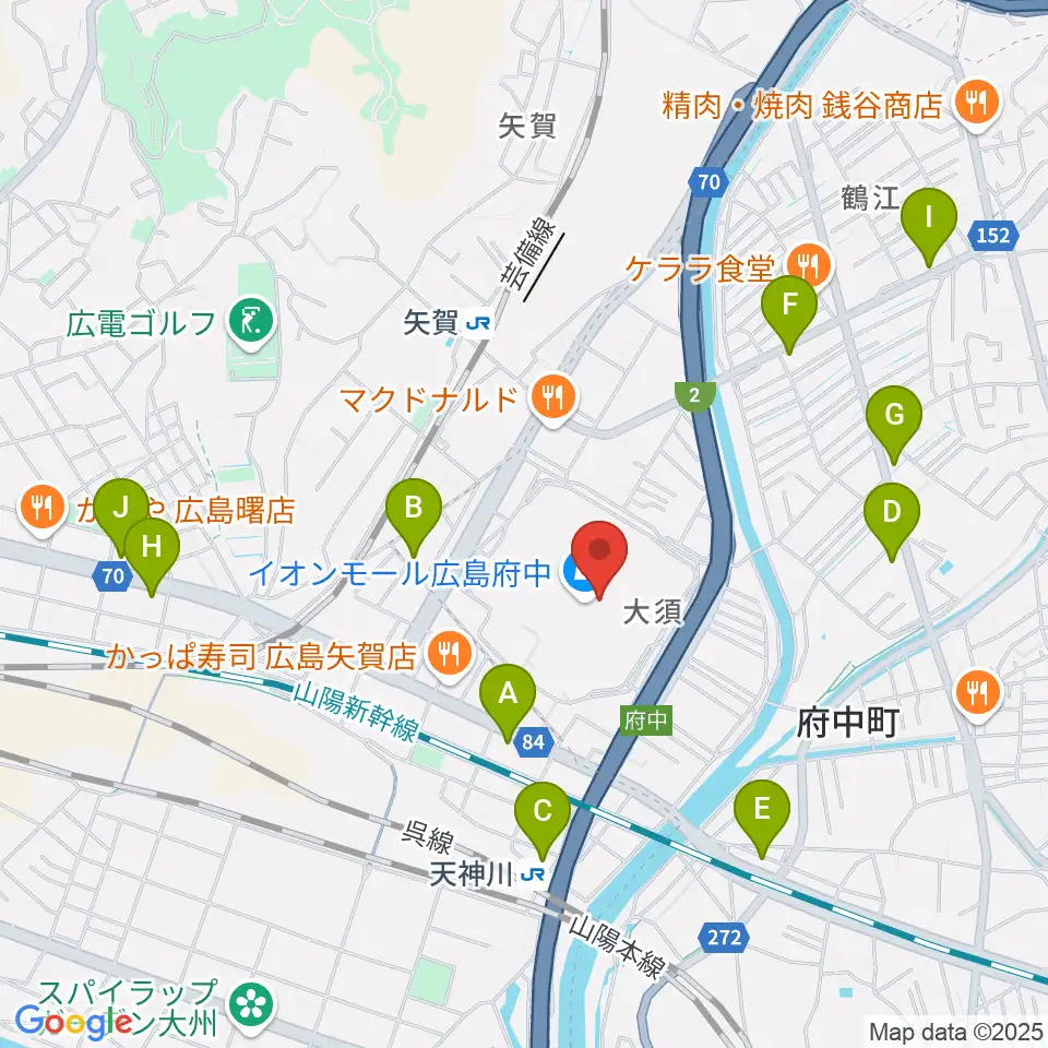 広島バルト11周辺のコンビニエンスストア一覧地図