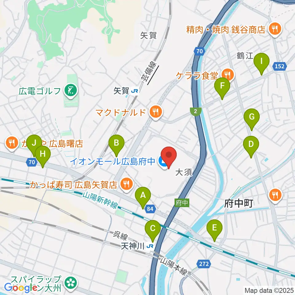 広島バルト11周辺のコンビニエンスストア一覧地図