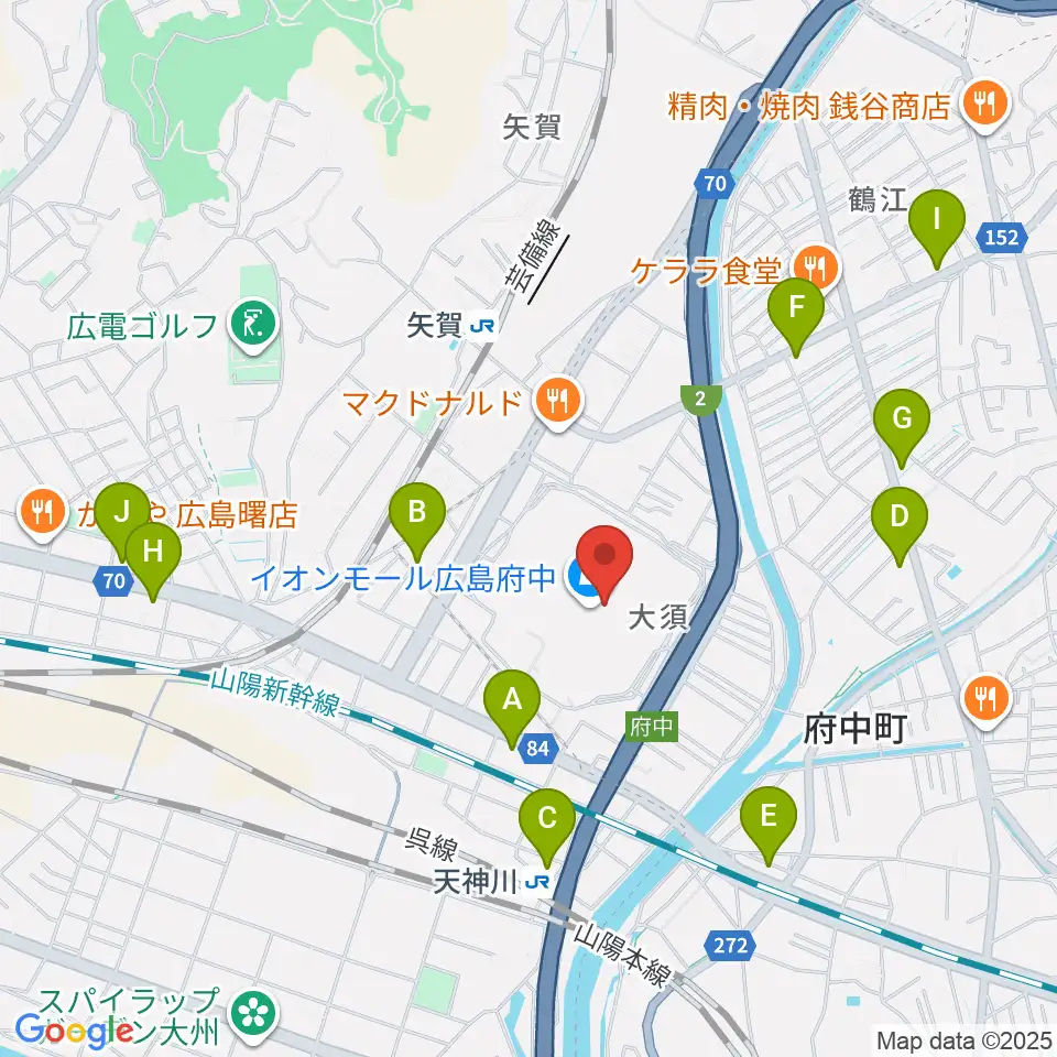 広島バルト11周辺のコンビニエンスストア一覧地図