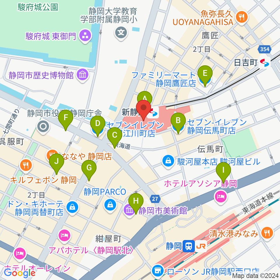 シネシティザート周辺のコンビニエンスストア一覧地図