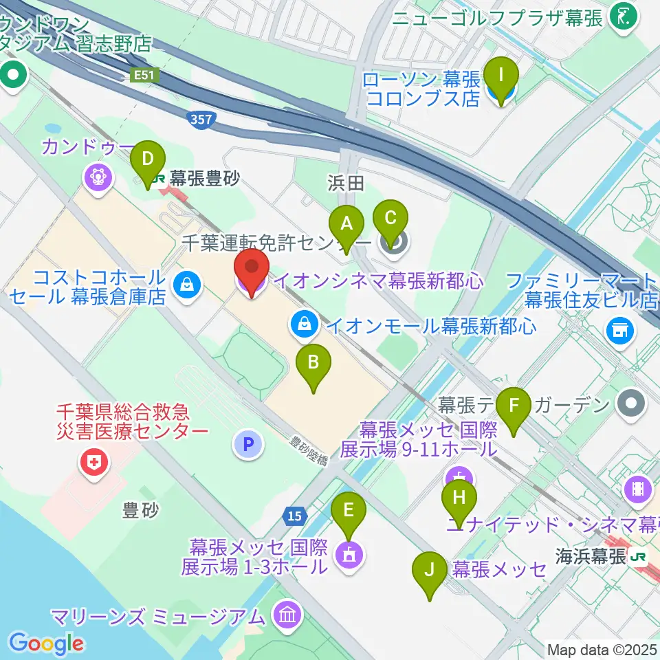 イオンシネマ幕張新都心周辺のコンビニエンスストア一覧地図