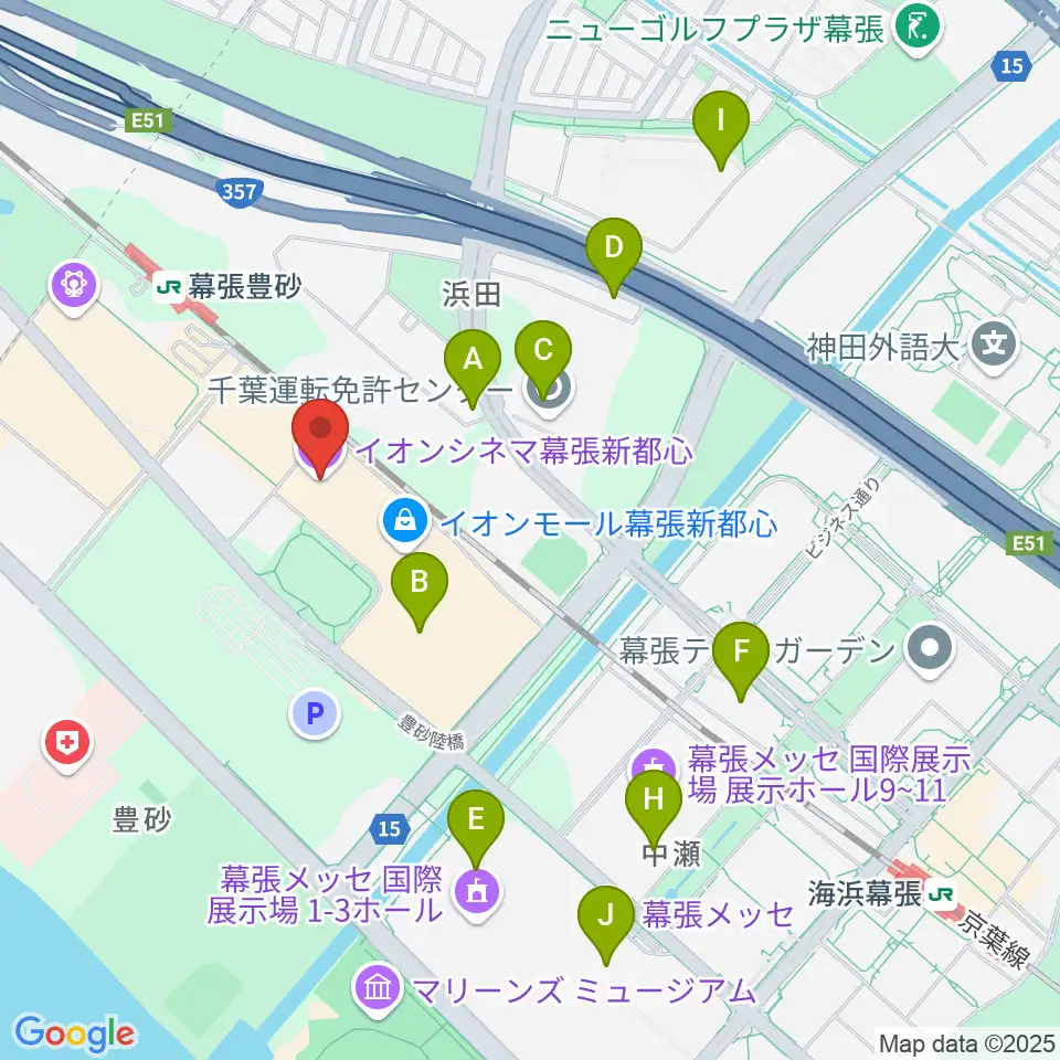 イオンシネマ幕張新都心周辺のコンビニエンスストア一覧地図